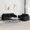 Image de vidaXL Ensemble de canapés 2 pcs avec coussins Noir Tissu3201838