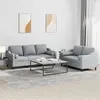 Image de vidaXL Ensemble de canapés 2 pcs coussins gris clair tissu3201850