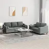 Image de vidaXL Ensemble de canapés 2 pcs coussins gris foncé tissu3201851