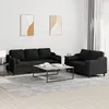 Image de vidaXL Ensemble de canapÃ©s 2 pcs avec coussins noir tissu