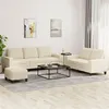 Image de vidaXL Ensemble de canapés 3 pcs crème tissu