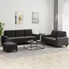 Image de vidaXL Ensemble de canapés 3 pcs noir tissu3201910