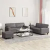 Image de vidaXL Ensemble de canapés 3 pcs gris similicuir