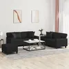 Image de vidaXL Ensemble de canapés 3 pcs avec coussins noir similicuir3201929
