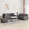 Image de vidaXL Ensemble de canapés 3 pcs avec coussins gris similicuir