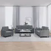 Image de vidaXL Ensemble de canapés 3 pcs avec coussins gris foncé velours3201955