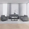 Image de vidaXL Ensemble de canapÃ©s 3 pcs avec coussins gris foncÃ© velours