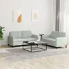 Image de vidaXL Ensemble de canapés 2 pcs gris clair velours3201974
