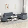 Image de vidaXL Ensemble de canapés 3 pcs gris foncé velours