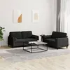 Image de vidaXL Ensemble de canapés 2 pcs avec coussins noir velours3201999