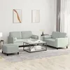 Image de vidaXL Ensemble de canapÃ©s 3 pcs avec coussins gris clair velours