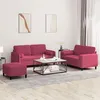 Image de vidaXL Ensemble de canapés 3 pcs avec coussins rouge bordeaux velours