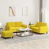 Image de vidaXL Ensemble de canapés 3 pcs avec coussins jaune velours3202010