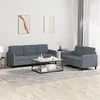Image de vidaXL Ensemble de canapés 2 pcs gris foncé velours