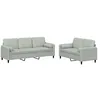 Image de Vidaxl Ensemble De CanapÃ©s 2 Pcs Avec Coussins Gris Clair Velours
