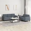 Image de vidaXL Ensemble de canapÃ©s 2 pcs avec coussins gris foncÃ© velours