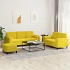 Image de vidaXL Ensemble de canapés 3 pcs avec coussins jaune velours3202050