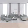 Image de vidaXL Ensemble de canapés 4 pcs avec coussins Gris clair Tissu