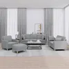 Image de vidaXL Ensemble de canapés 4 pcs coussins gris clair tissu