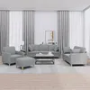 Image de vidaXL Ensemble de canapÃ©s 4 pcs coussins gris clair tissu