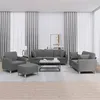 Image de vidaXL Ensemble de canapés 4 pcs coussins gris foncé tissu