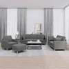 Image de vidaXL Ensemble de canapÃ©s 4 pcs coussins gris foncÃ© tissu