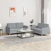 Image de vidaXL Ensemble de canapés 2 pcs avec coussins Gris clair Tissu3202086