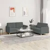 Image de vidaXL Ensemble de canapés 2 pcs avec coussins Gris foncé Tissu3202087