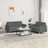 Image de vidaXL Ensemble de canapÃ©s 2 pcs avec coussins Gris foncÃ© Tissu