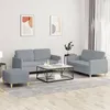 Image de vidaXL Ensemble de canapÃ©s 3 pcs avec coussins Gris clair Tissu