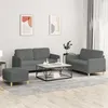 Image de vidaXL Ensemble de canapés 3 pcs avec coussins Gris foncé Tissu
