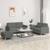 Image de vidaXL Ensemble de canapÃ©s 3 pcs avec coussins Gris foncÃ© Tissu