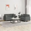 Image de vidaXL Ensemble de canapés 2 pcs coussins gris foncé tissu3202103