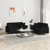 Image de vidaXL Ensemble de canapés 2 pcs avec coussins noir tissu