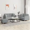 Image de vidaXL Ensemble de canapés 3 pcs coussins gris clair tissu