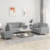 Image de vidaXL Ensemble de canapÃ©s 3 pcs coussins gris clair tissu