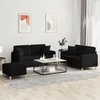 Image de vidaXL Ensemble de canapÃ©s 3 pcs avec coussins noir tissu