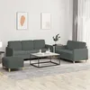 Image de vidaXL Ensemble de canapés 3 pcs avec coussins Gris foncé Tissu