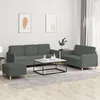 Image de vidaXL Ensemble de canapÃ©s 3 pcs avec coussins Gris foncÃ© Tissu