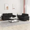 Image de vidaXL Ensemble de canapés 2 pcs avec coussins Noir Similicuir