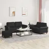 Image de vidaXL Ensemble de canapÃ©s 3 pcs avec coussins Noir Similicuir
