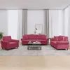 Image de vidaXL Ensemble de canapés 3 pcs avec coussins rouge bordeaux velours3202194