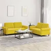Image de vidaXL Ensemble de canapés 2 pcs avec coussins Jaune Velours