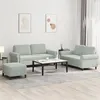Image de vidaXL Ensemble de canapés 3 pcs avec coussins Gris clair Velours3202220