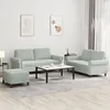 Image de vidaXL Ensemble de canapÃ©s 3 pcs avec coussins Gris clair Velours