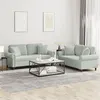 Image de vidaXL Ensemble de canapés 2 pcs avec coussins gris clair velours3202230