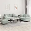 Image de vidaXL Ensemble de canapés 3 pcs avec coussins gris clair velours