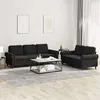 Image de vidaXL Ensemble de canapés 2 pcs avec coussins Noir Velours3202255