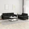 Image de vidaXL Ensemble de canapÃ©s 2 pcs avec coussins Noir Velours