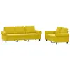 Image de vidaXL Ensemble de canapés 2 pcs avec coussins Jaune Velours3202256